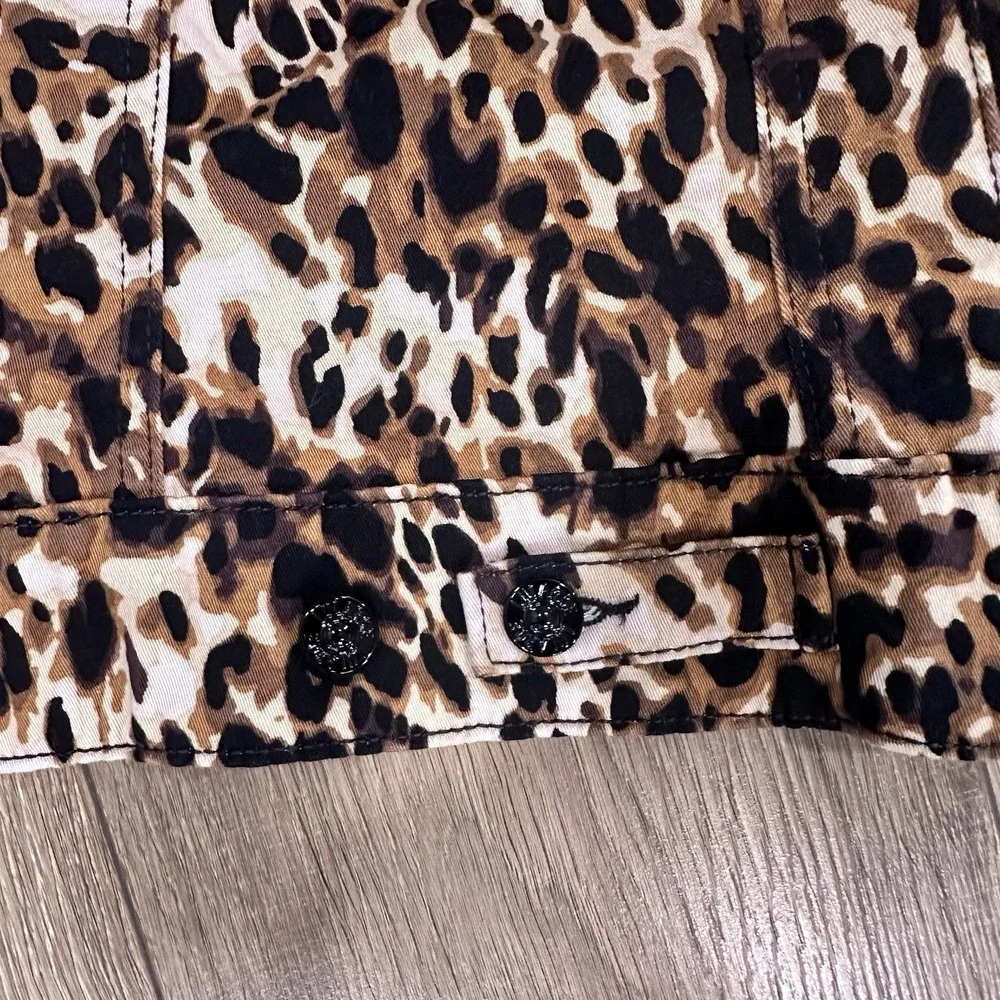 LuLaRoe 'Kenny'‎ Jacket Leopard  Brown Black Buttons Stretch Woman's Size Small
